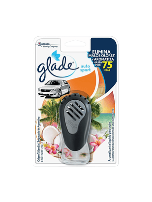 Aromatizante Glade Auto Brisa Tropical Aparato+ Repuesto 7ml