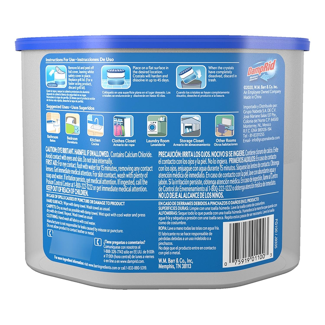 Sistema Antihumedad DampRid Desechable 297g Sin Aroma 2