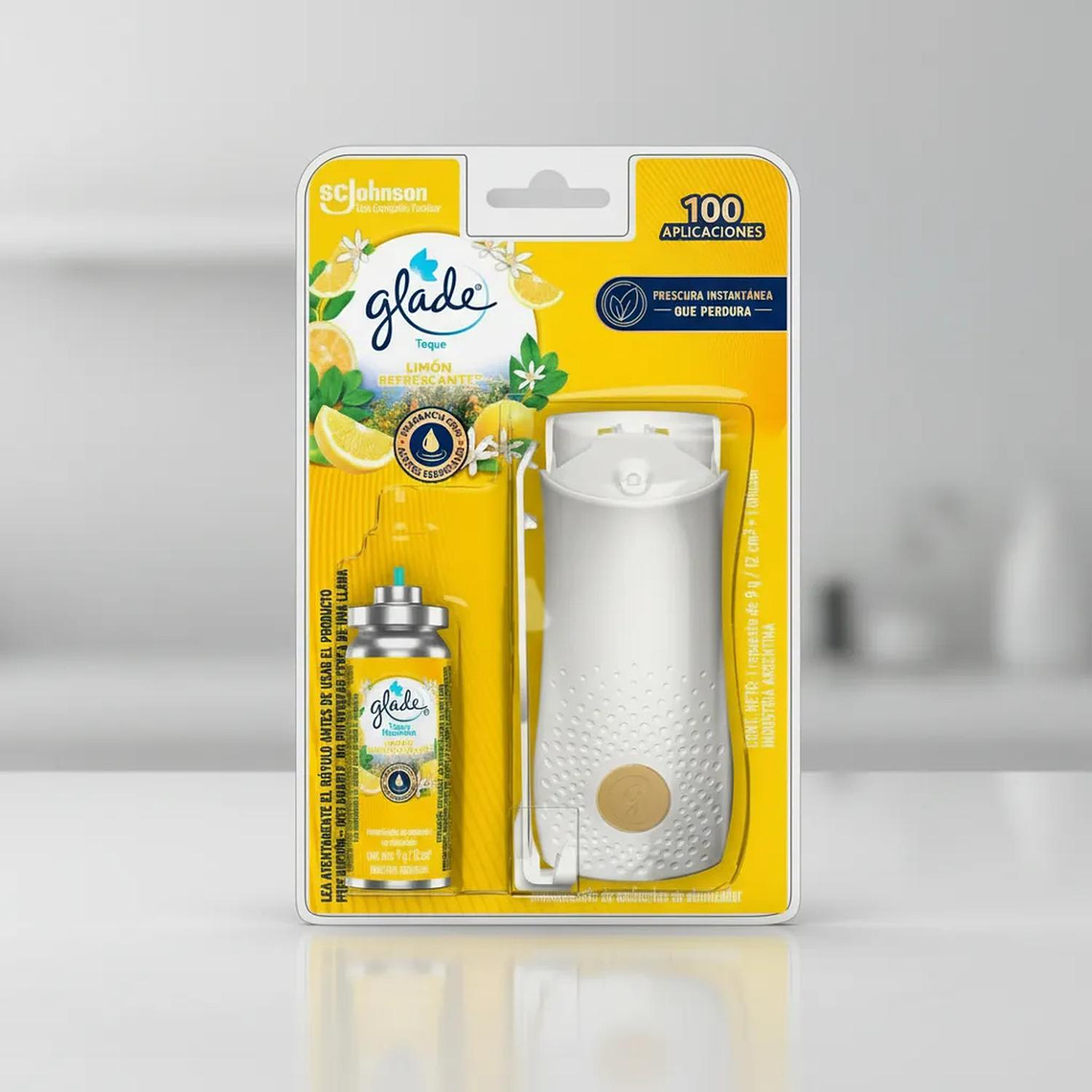 Glade Toque Aparato + Repuesto 9g Aroma Limón Refrescante 3