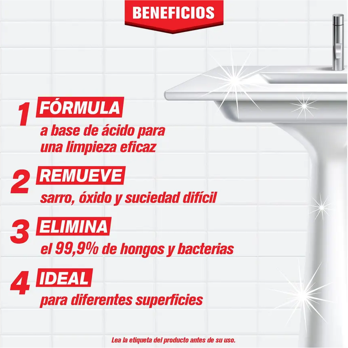 Limpiador Baño Sarro y Manchas Difíciles Gatillo 495 ml 4