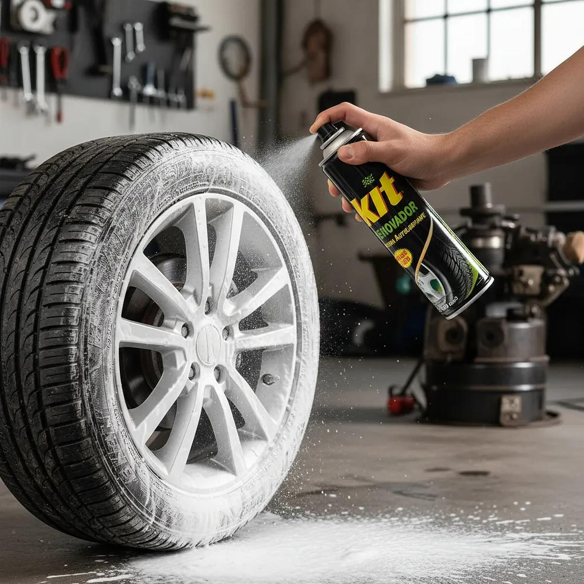 Renovador de Caucho y Neumáticos KIT Spray 360 ml 2