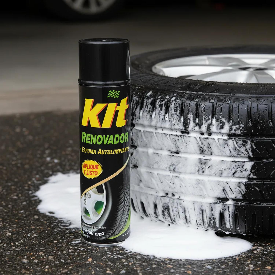 Renovador de Caucho y Neumáticos KIT Spray 360 ml 3
