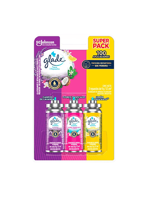 Glade Repuesto Toque 3x12ml Lavanda Tropical Limón