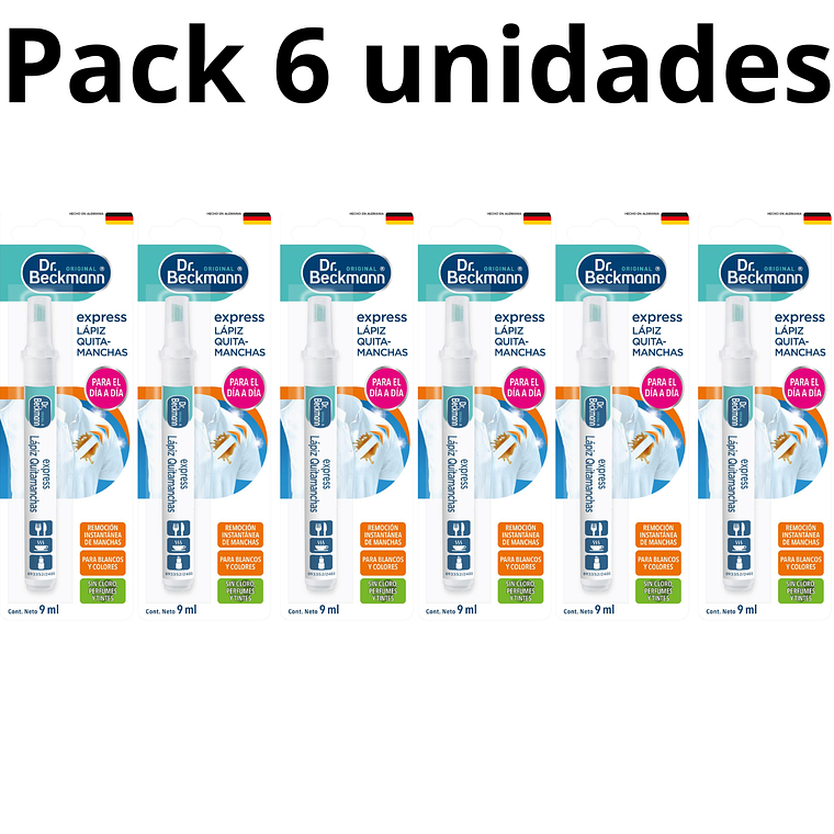 Lápiz Quitamanchas Dr. Beckmann Pack 6 Unidades 1