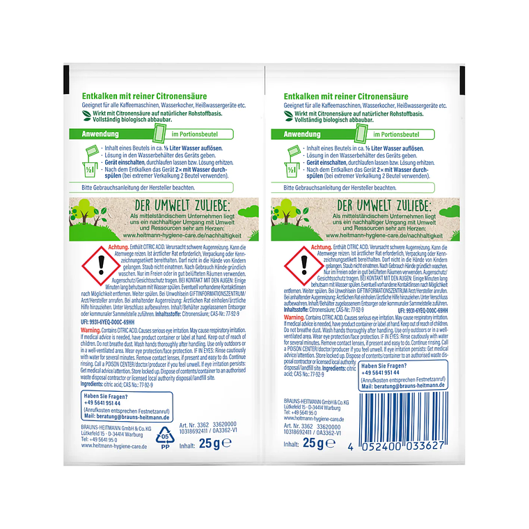 Descalcificador Cafetera Heitmann 2x25g 3