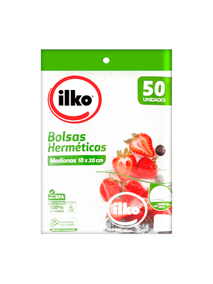 Bolsas Medianas Hermeticas 18x20cm 50 Unid
