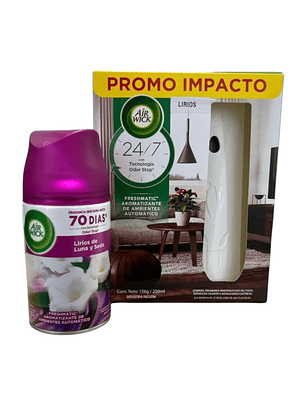 Aparato Automatico Air Wick Lirios + Repuesto 250ml