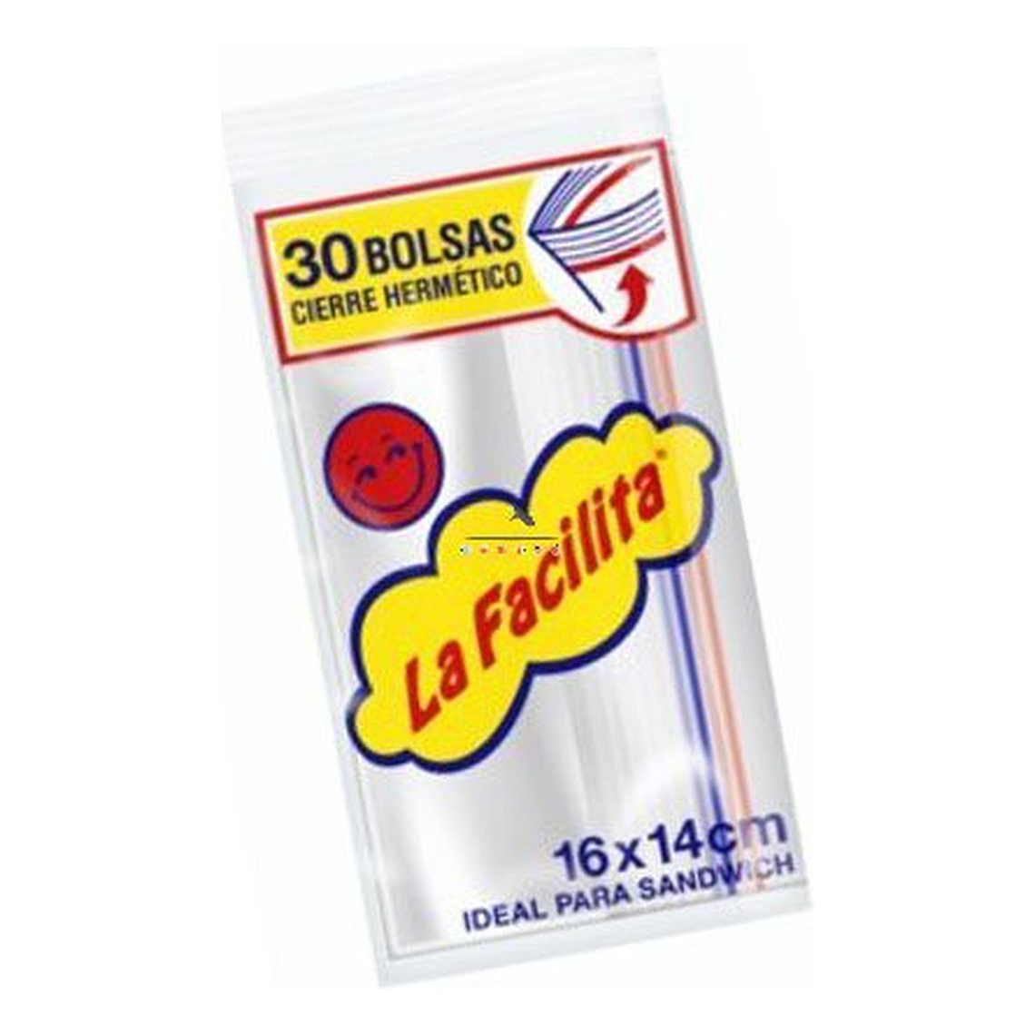 Bolsas Cierre Hermetico La Facilita 30unid 16x14cm 2
