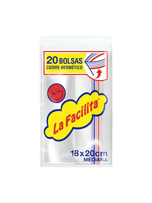 Bolsas Cierre Hermetico La Facilita 20unid 18x20cm