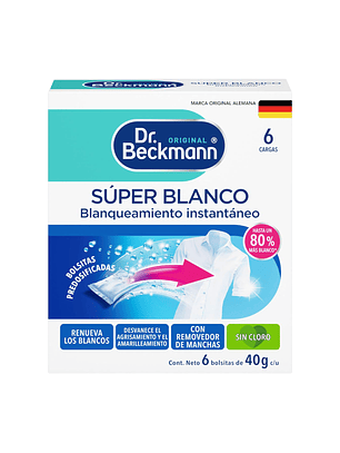 Toallitas Blanqueador Intensivo 6 Bolsas De 40gr Dr Beckmann