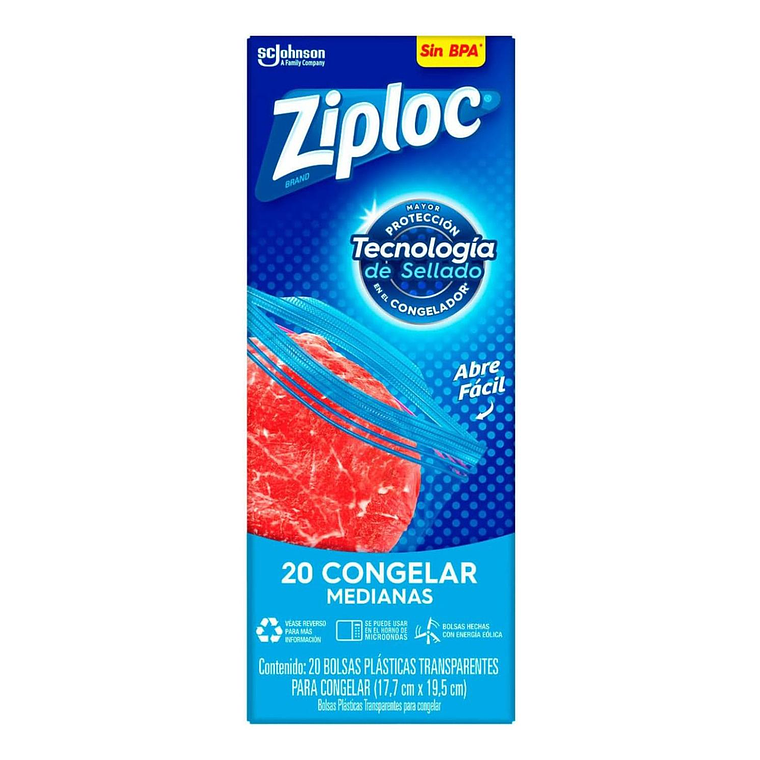 Bolsas Ziploc Para Freezer Medianas 20 Unidades 2