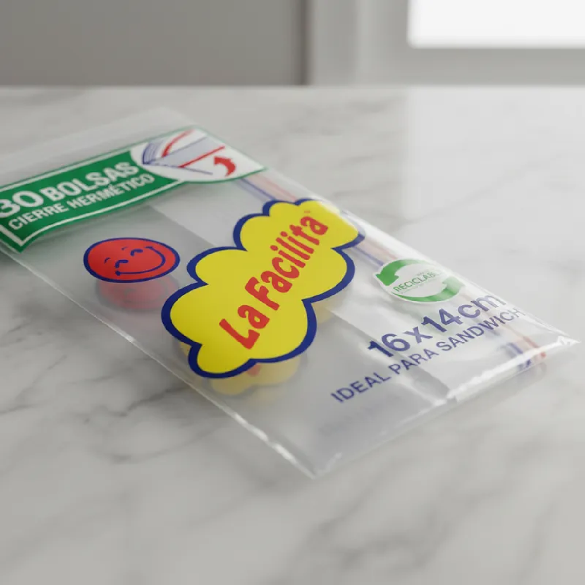 Bolsas Cierre Hermetico La Facilita 30unid 16x14cm 2