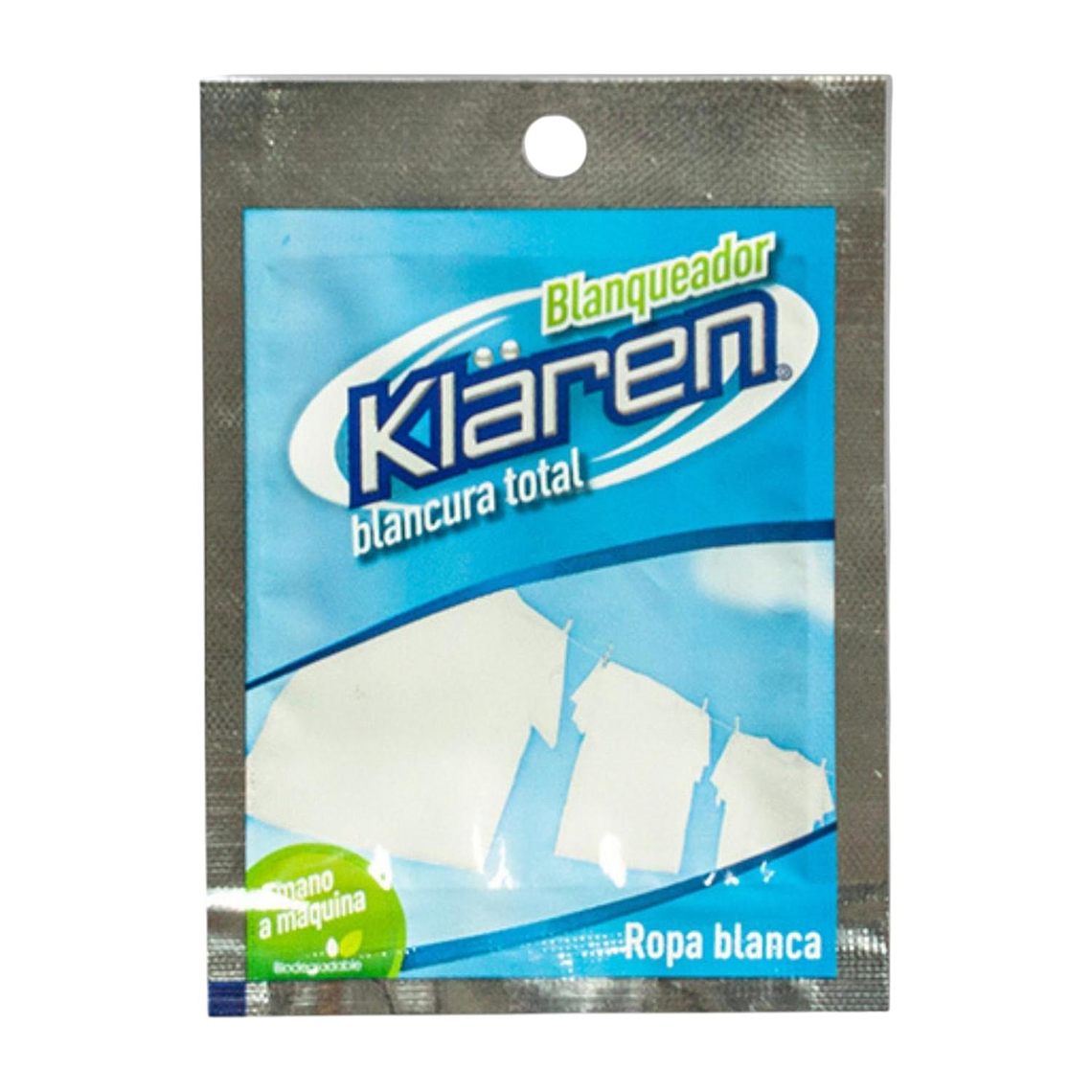 Blanqueador Ropa Klaren 20gr Pack X 2 Unidades 2