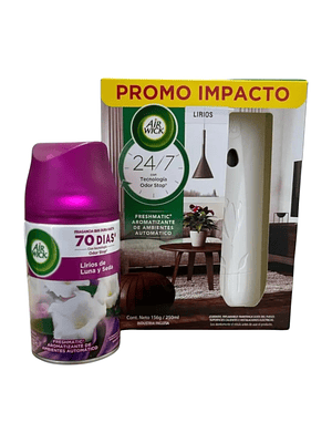 Aparato Automatico Air Wick Lirios + Repuesto 250ml