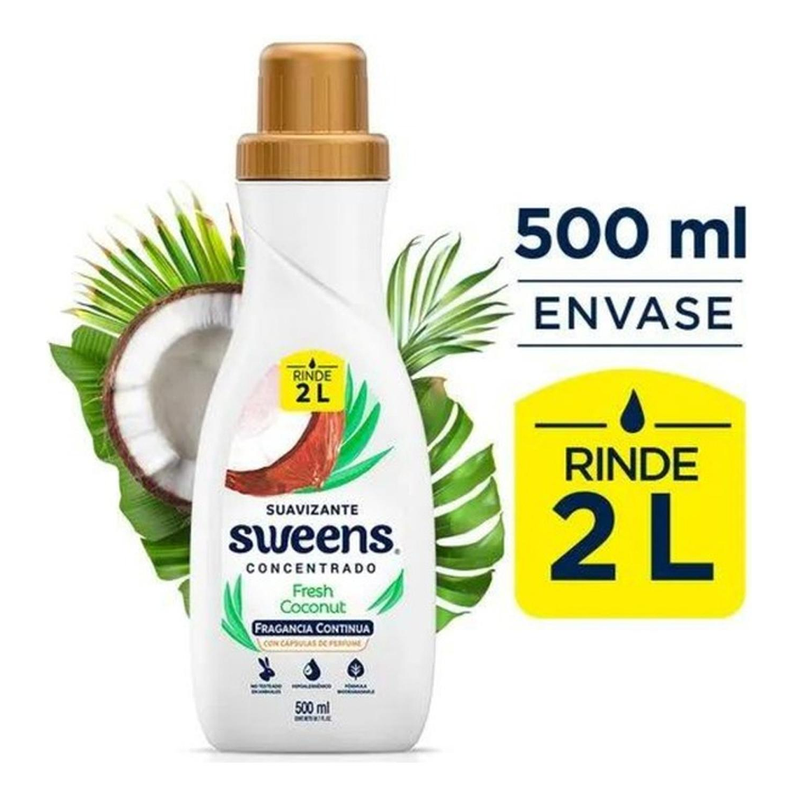 Suavizante Concentrado Sweens Fresh Coconut 500 Ml 2