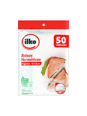 Bolsas Herméticas Ilko Chicas 16x15 cm 50 Unid