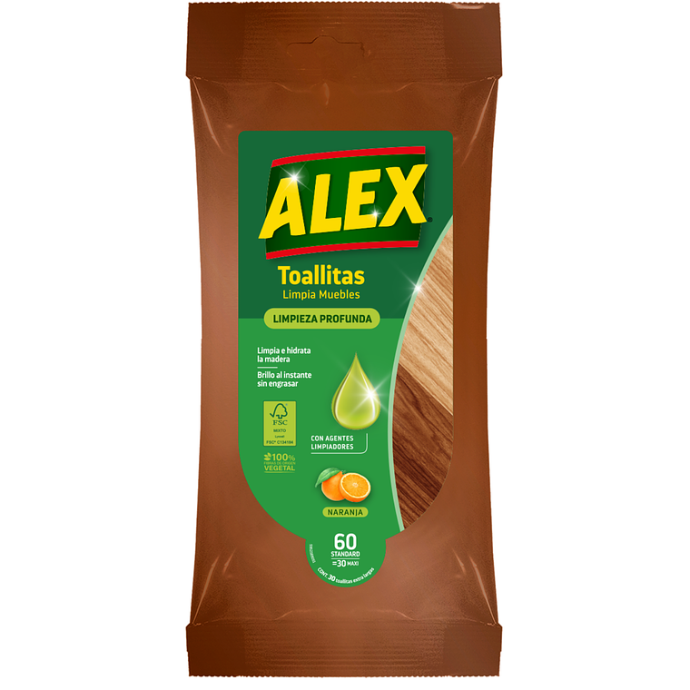 Toallitas Alex Renovadoras Para Muebles 30 Unid 1
