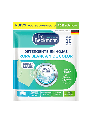 Detergente en hojas Dr. Beckmann Magic Leaves 20 hojas