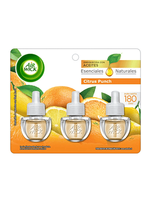 Recarga Air Wick Citrus Punch 21ml - Pack 3 Unid.