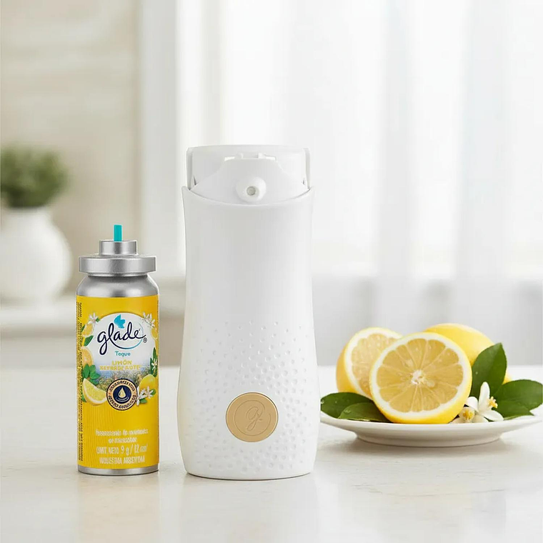 Glade Toque Aparato + Repuesto 9g Aroma Limón Refrescante 2