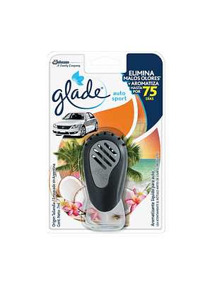 Aromatizante Glade Auto Brisa Tropical Aparato+ Repuesto 7ml