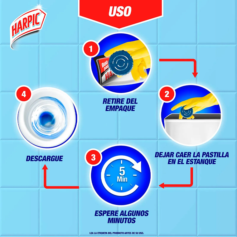Pastilla inodoro Harpic Power Ultra 45 g (x2) 2