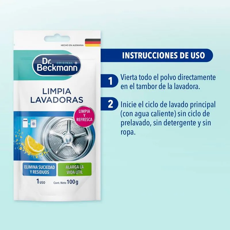 Limpia Lavadoras en Polvo Dr. Beckmann 100 g 2