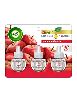Recarga Air Wick Eléctrico Manzana Canela 3 Unid