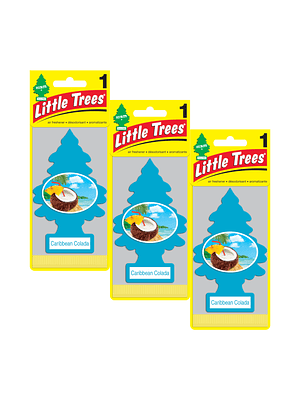 Aromatizante Pino Caribbean Colada Little Trees Pack X 3unid