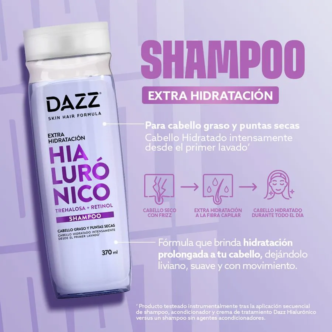 Dazz Shampoo Hialurónico Frasco 370 ml 2