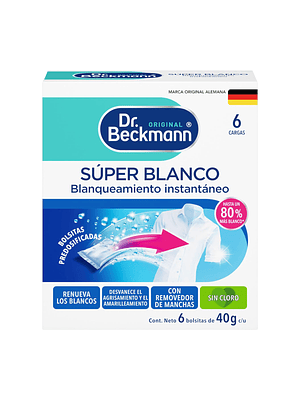 Toallitas Blanqueador Intensivo 6 Bolsas De 40gr Dr Beckmann