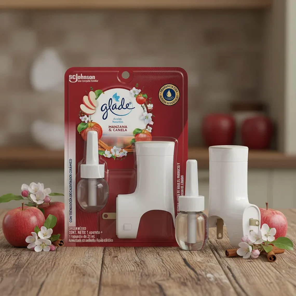 Aromatizante Glade Manzana Canela Aparato + Recarga 21ml 2