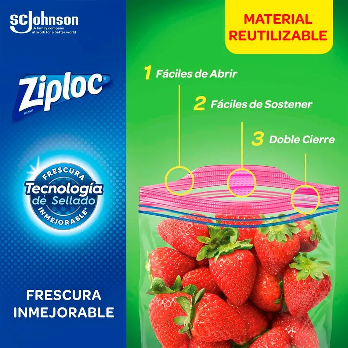 Bolsas Multiuso Para Conservar Ziploc Medianas 24 Unid 3