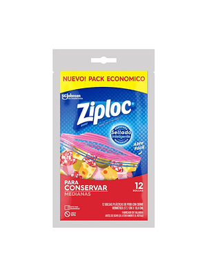 Bolsas Para Conservar Medianas Ziploc 12u