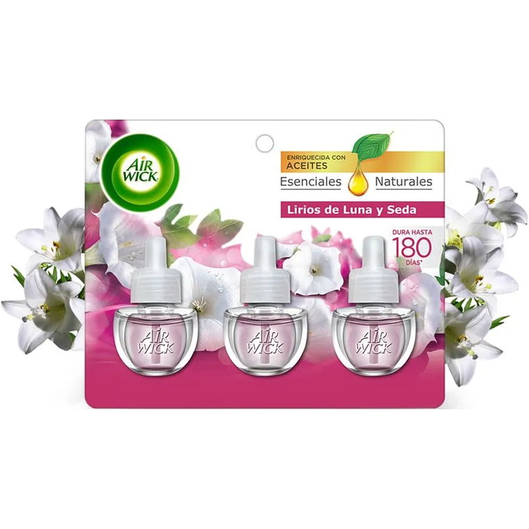 Recarga Desodorante Electrico Lirios Airwick 3unid X 21ml 2