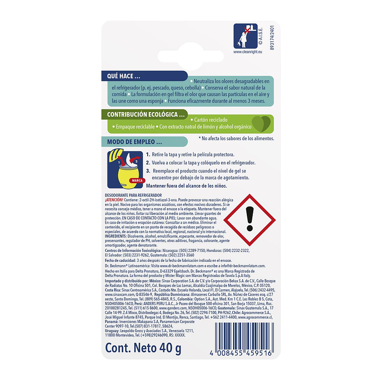Desodorante para Refrigerador Dr. Beckmann 40g 3