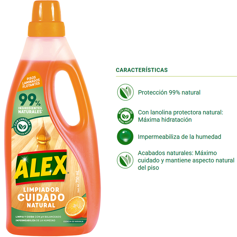Limpiador Natural Alex Pisos Flotantes 750 ml 2