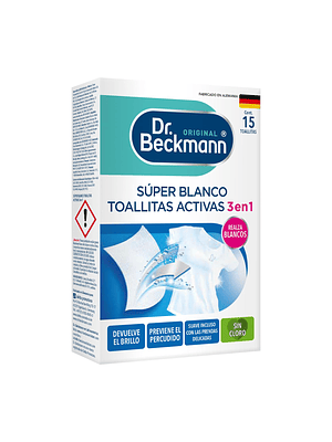 Toallitas Súper Blanco Dr. Beckmann x15 Unid