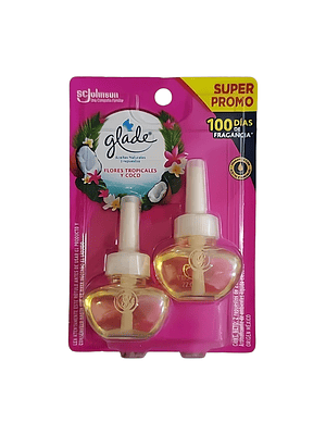 Glade Recarga Aceite Tropical Floral Pack 2