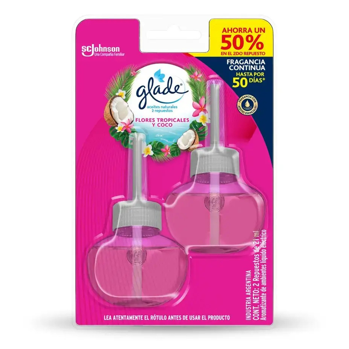 Glade Recarga Aceite Tropical Floral Pack 2 2