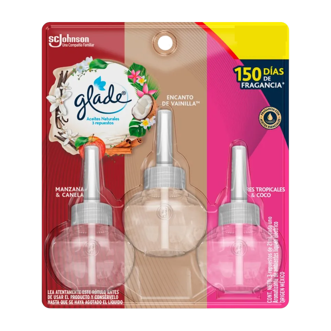 Recarga Glade Aceite Natural Surtido 21ml x3 Unid 1