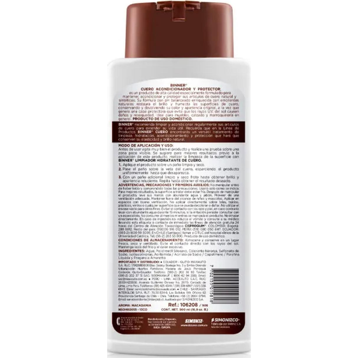 Limpiador y Protector de Cuero 500ml Binner 3