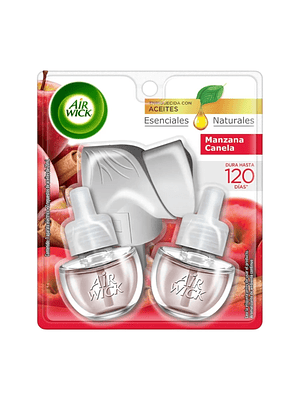 Aparato Electrico Air Wick Manzana Canela + 2 Repuestos 21ml