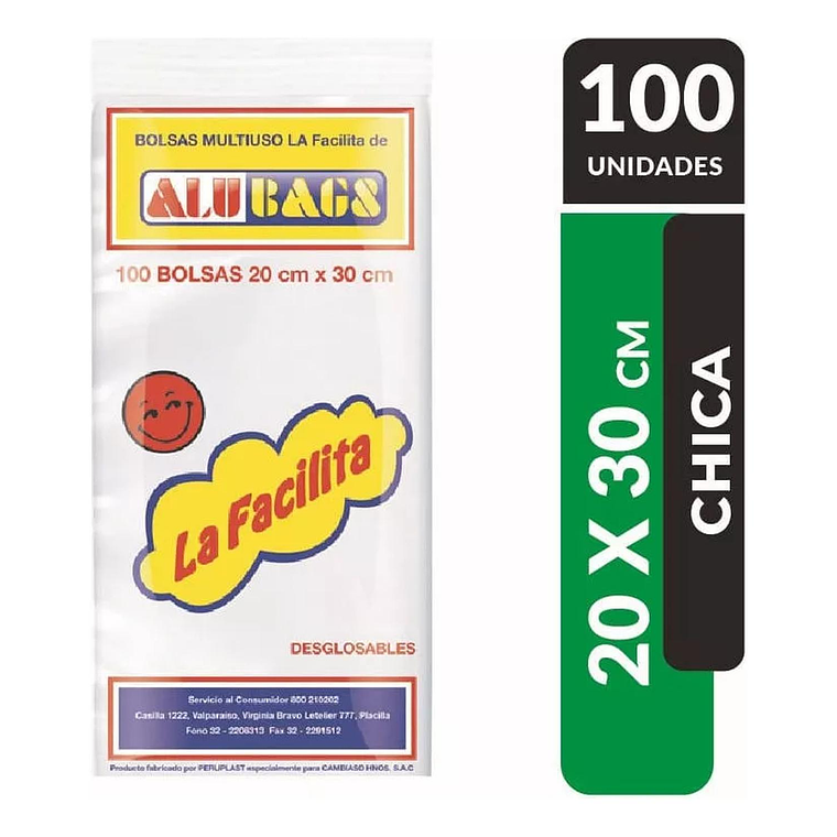 Bolsa Plástica Multiuso 100unid 20x30cm La Facilita 2