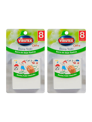 Esponja Mágica Virutex Pack 2x8: Borra Todo Total