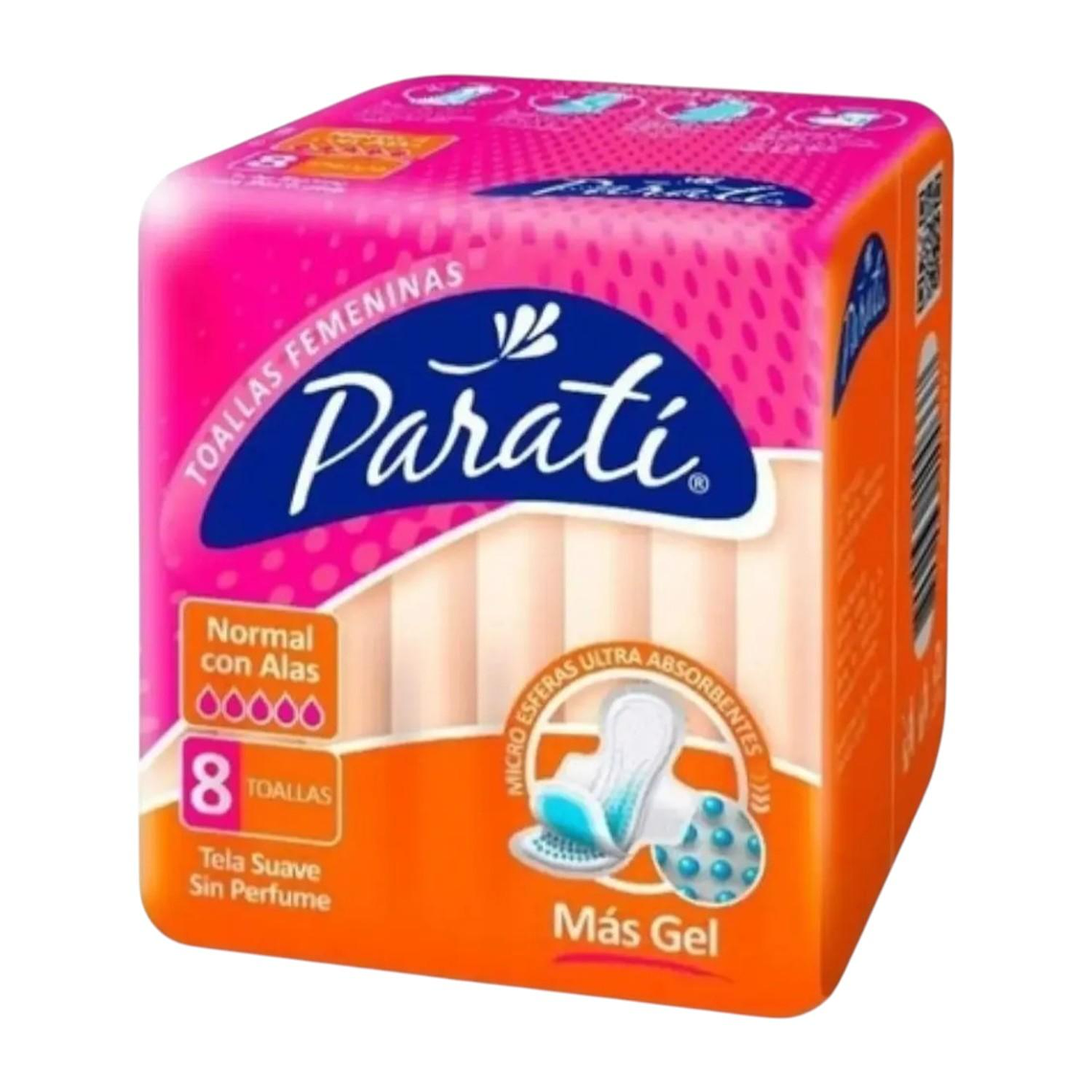 Toallas Femeninas Parati Normal Con Alas 8 Unidades 1