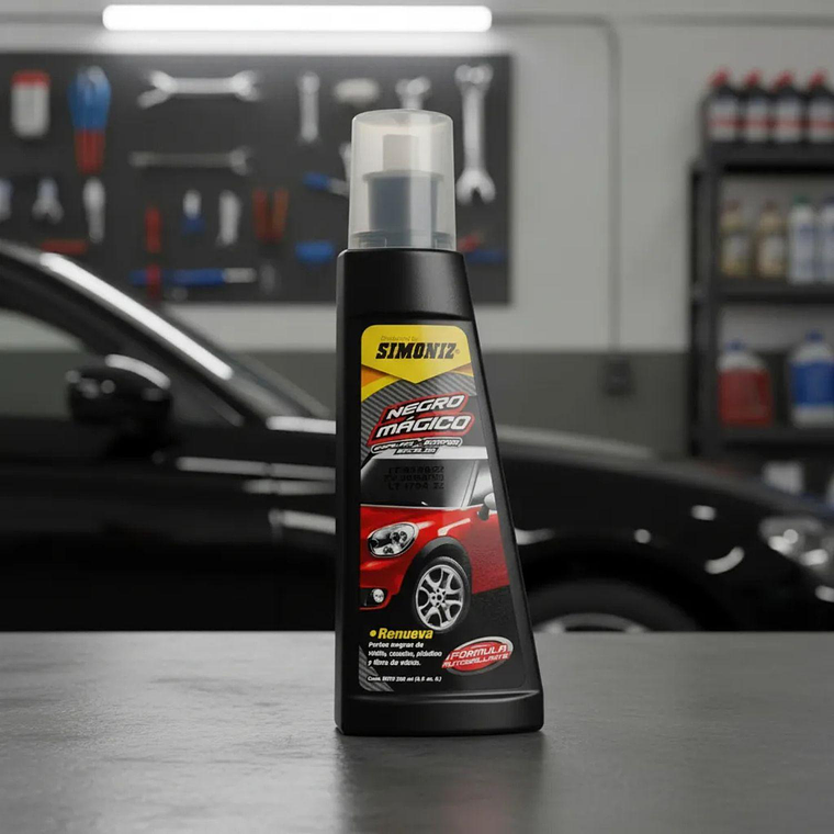 Restaurador De Plásticos Auto Simoniz Negro Mágico 250ml Parachoques 3