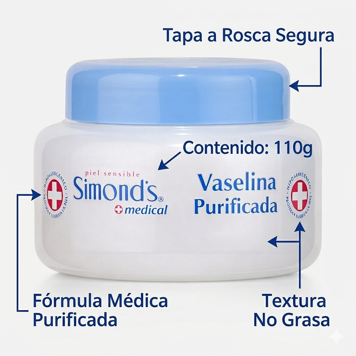 Vaselina Purificada Simonds Pote 110 Ml Protector Dérmico 6