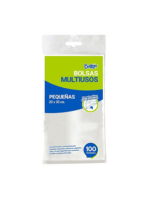 Bolsas Multiuso Bakan Pequeña 20x30 Bolsa Taco Pack 100