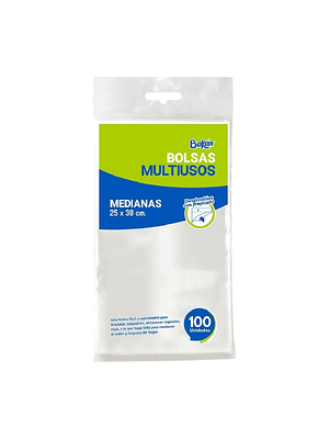 Bolsas Multiuso Bakan 25x38 Bolsa Taco Mediana 100 Unidades